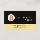 Insurance agent black gold professional photo 名刺 (正面)
