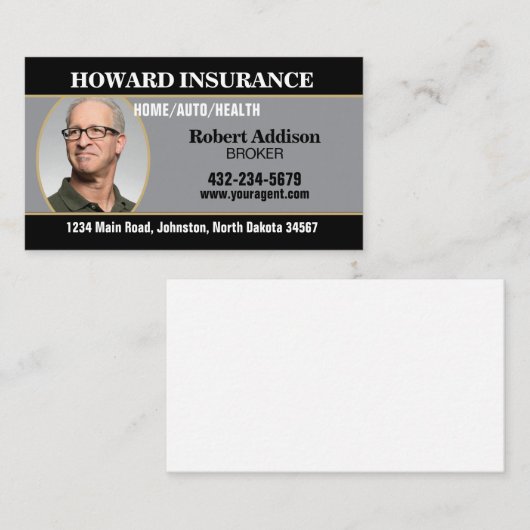 Insurance Agent or Any Company 名刺 (正面/裏面)