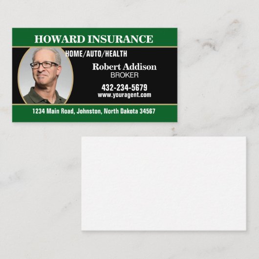 Insurance Agent or Any Company 名刺 (正面/裏面)