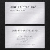 Insurance Agent Silver Metallic Professional 名刺