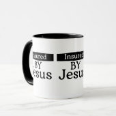 Insured By Jesus Christian Faith Over Fear Coffee マグカップ (正面左)