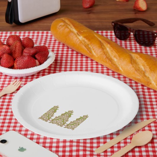 intを使鮮やか用した対称フローラデザイン ペーパープレート (ピクニック)