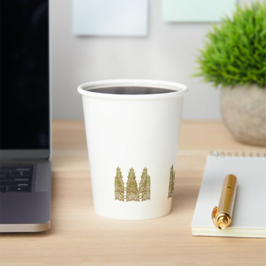 intを使鮮やか用した対称フローラデザイン 紙コップ (インサイチュ)