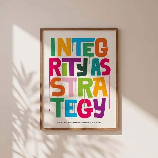 Integrity As Strategy - Typography Print |Wall Art ポスター