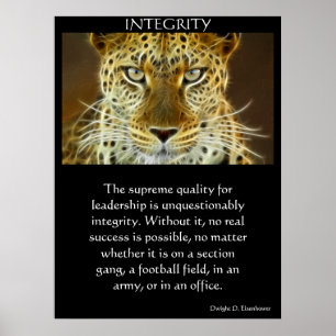 INTEGRITY Chinese Bengal Tiger with white glowing ポスター