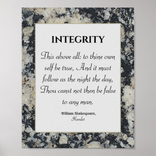 Integrity Shakepire引用文Values Onnor Granite ポスター