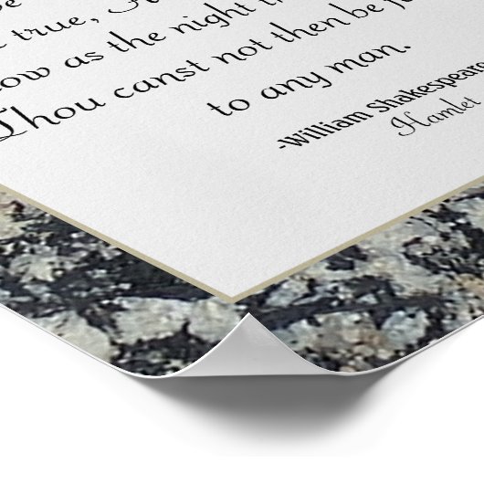 Integrity Shakespeare引用文の価値観Honor Granite ポスター (角)