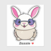 Intellectual Rabbit Sticker with Glasses シール (シート)