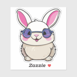 Intellectual Rabbit Sticker with Glasses シール