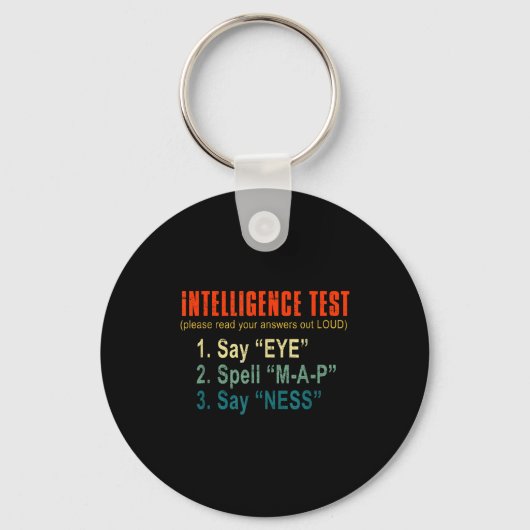 Intelligence Test Adult Humor Funny Sarcasm Graphi キーホルダー (正面)