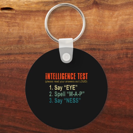 Intelligence Test Adult Humor Funny Sarcasm Graphi キーホルダー (正面)
