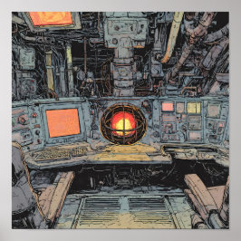 Intense Dystopian Art: Burning Core Sci-Fi  ポスター