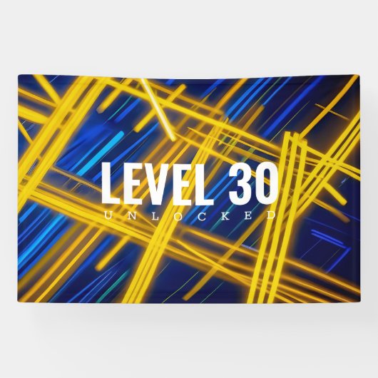 Intense Futuristic Neon Chaotic Digital Light 横断幕 (横)