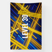 Intense Futuristic Neon Chaotic Digital Light 横断幕 (縦)