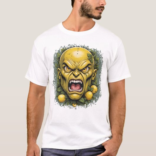Intense Lemon Face with Spiked Details Tシャツ (正面)