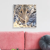 INTENSE LEOPARD EYES CLOSE-UP キャンバスプリント (インサイチュ (リビング))