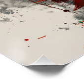 Intense red wolf with striking abstract elements.  ポスター (コーナー)