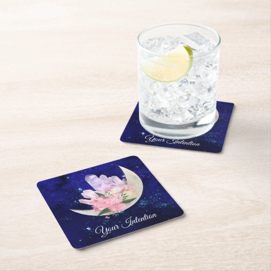 *~* INTENTION Emoto宇宙フローラ結晶 スクエアペーパーコースター (インサイチュ)