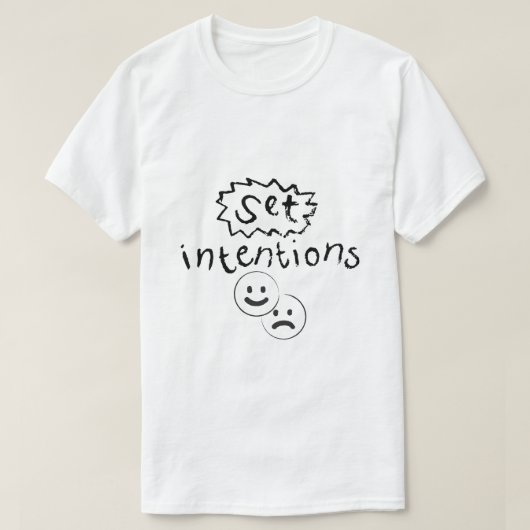 Intentions – マインドセットタイポグラフィ tシャツ (デザイン正面)
