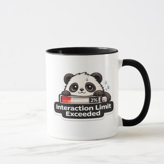 Interaction Limit Exceeded Panda Design マグカップ (右)