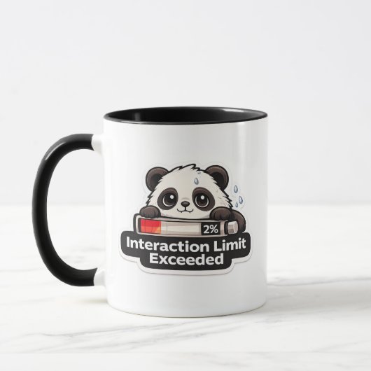 Interaction Limit Exceeded Panda Design マグカップ (左)