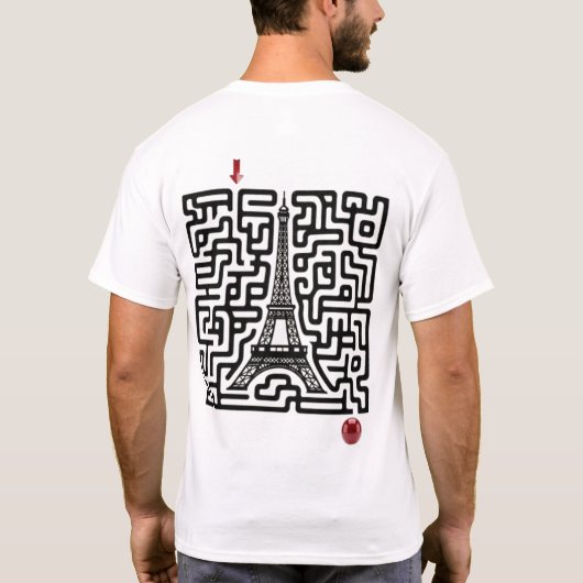 Interactive Eiffel Tower Maze – Solve the Path to  Tシャツ (裏面)