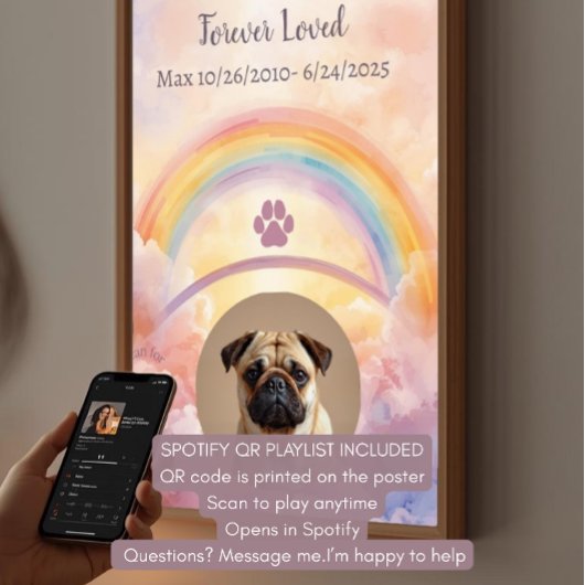  Interactive Pet Memorial Gift | QR Code Playlist ポスター