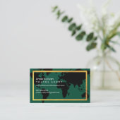 Intercontinental Travel Agent World Map Green 名刺 (スタンド正面)