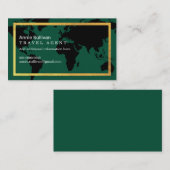 Intercontinental Travel Agent World Map Green 名刺 (正面/裏面)