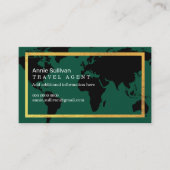Intercontinental Travel Agent World Map Green 名刺 (正面)
