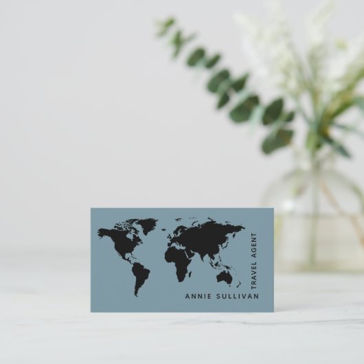 Intercontinental Travel Agent worldmap blue 名刺 (スタンド正面)