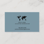 Intercontinental Travel Agent worldmap blue 名刺 (裏面)