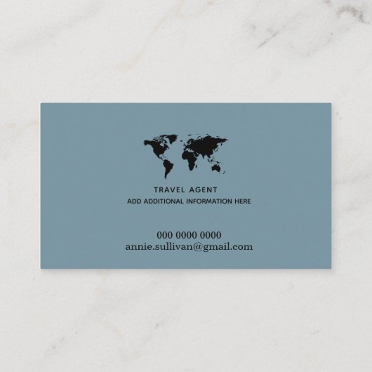Intercontinental Travel Agent worldmap blue 名刺 (裏面)