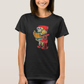 interesting book reading old man skeleton tシャツ (正面)