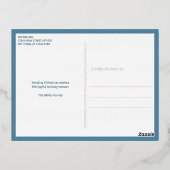 Interfaith 3 Photo Simple Modern Navy Rose Gold 箔シーズンポストカード (裏面)