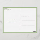 Interfaith 4 Photo Simple Modern Green Gold 箔シーズンポストカード (裏面)