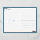 Interfaith 4 Photo Simple Modern Navy Rose Gold 箔シーズンポストカード (裏面)