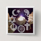 Interfaith button with light 缶バッジ (正面)