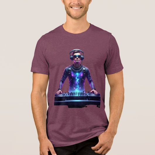 Intergalactic DJ – Cosmic Beats T-Shirt トライブレンドＴシャツ (正面)