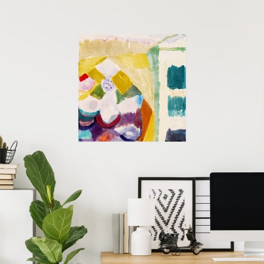 Interieur mit der Uhr ,Famous Painting ポスター (ホームオフィス)