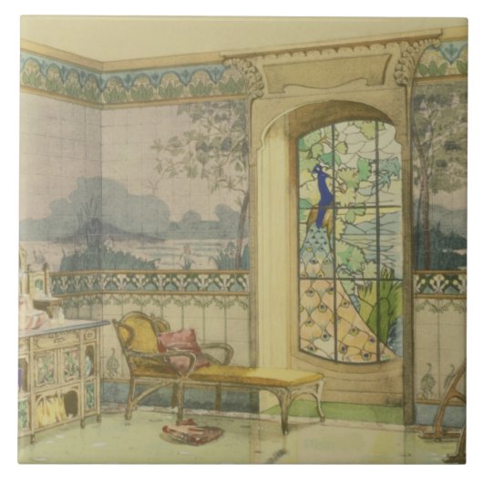 「Interieurs Modernes」からの浴室のためのデザイン、 タイル (正面)