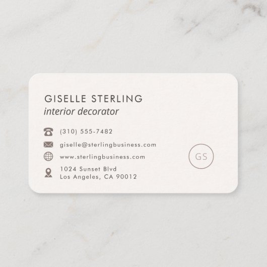 Interior Decorator Feminine Professional 名刺 (裏面)