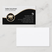 Interior Decorator Home Improvemen Gold House Icon 名刺 (正面/裏面)