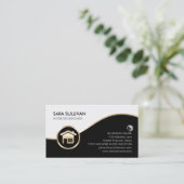 Interior Decorator Home Improvemen Gold House Icon 名刺 (スタンド正面)