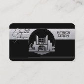 Interior DesignまたはArchitect Logo Black and Steel 名刺 (正面)
