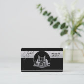 Interior DesignまたはArchitect Logo Black and Steel 名刺 (スタンド正面)