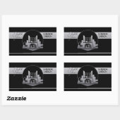 Interior DesignまたはArchitect Logo Black and Steel 長方形シール (シート)