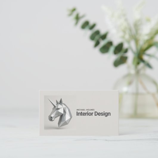 Interior Design 3D Sculpture Unicorn Architecture 名刺 (スタンド正面)