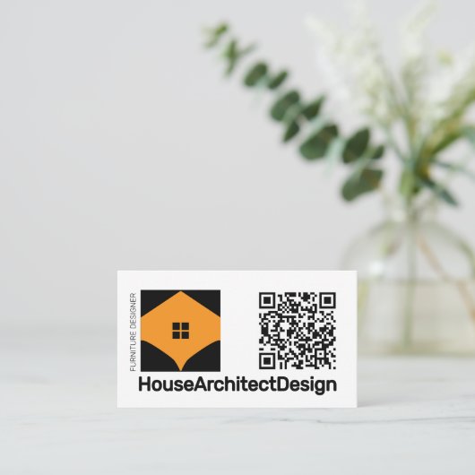 Interior Design Architect QR Code 名刺 (スタンド正面)