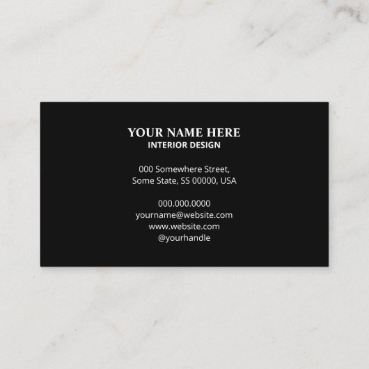 Interior Design Architectural Dark Wood Texture 名刺 (裏面)